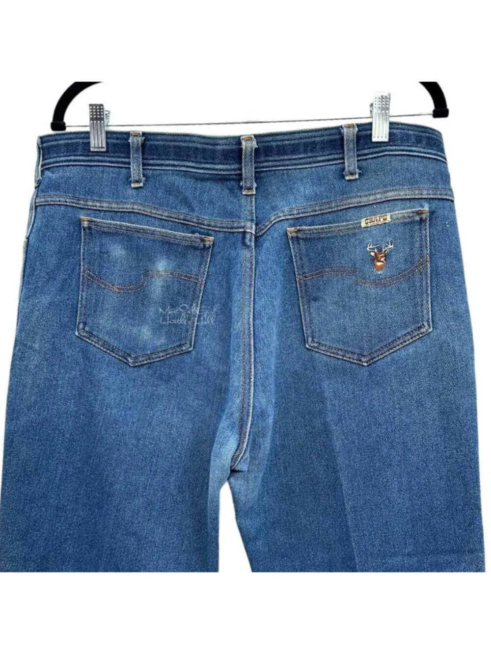 Vtg 70's Chaps Taylor Togs Stretch USA Made Embroidered Deer Relaxed Fit Jeans